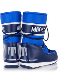 Moon Boot Piqu Shell And Faux Leather Snow Boots