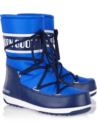 Moon Boot Piqu Shell And Faux Leather Snow Boots