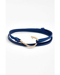 Miansai Gold Hook Leather Wrap Bracelet