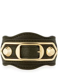 Balenciaga Metallic Edge Leather Belt Style Bracelet