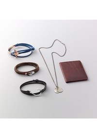 Miansai Rose Gold Half Anchor Cuff Leather Wrap Bracelet