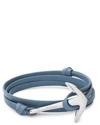 Miansai Stainless Steel And Leather Anchor Bracelet