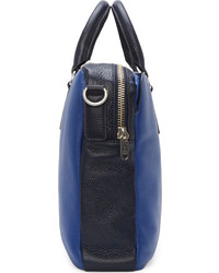 Marc by Marc Jacobs Skipper Blue Pebbled Leather Colorblock Briefcase