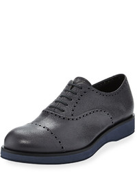 Giorgio Armani Caviar Leather Brogue Shoe Blue
