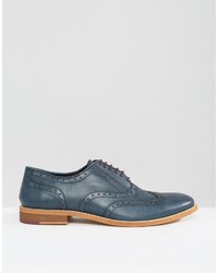 Dune Oxford Wing Tip Brogues Navy Leather