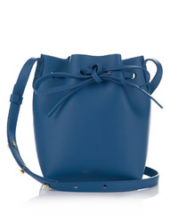 Mansur Gavriel Blue Lined Mini Mini Leather Bucket Bag