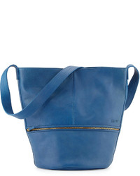 Hare Hart Large Leather Bucket Bag Royal Blue
