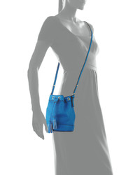 Neiman Marcus Side Tassel Small Bucket Bag Cobalt