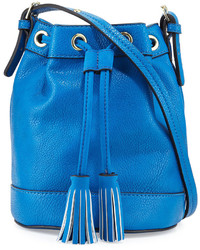 Neiman Marcus Side Tassel Small Bucket Bag Cobalt
