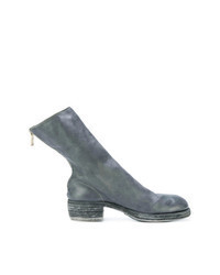 Blue Leather Chelsea Boots