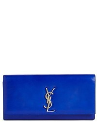 Blue Leather Clutch