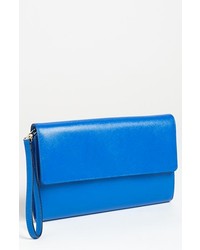 Halogen Saffiano Leather Clutch Skydiver