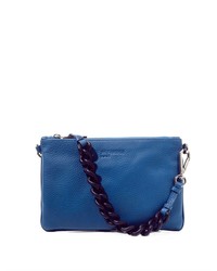 Jil Sander Navy Rubber Chain And Leather Clutch