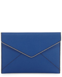 Rebecca Minkoff Leo Saffiano Envelope Clutch Bag Cobalt