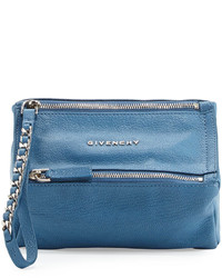 Givenchy Pandora Wristlet Leather Pouch Blue