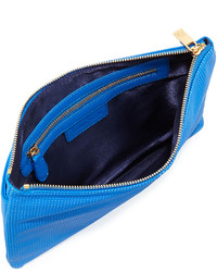 Neiman Marcus Perforated Small Pouch Bag Cobalt Blue