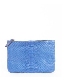 Abaco Rouge Leather Python Accent Zoe Zipper Clutch