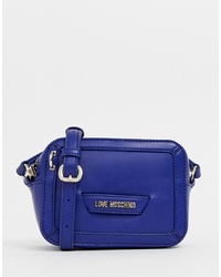 Love Moschino Across Body Bag In Blue With Heart Detail
