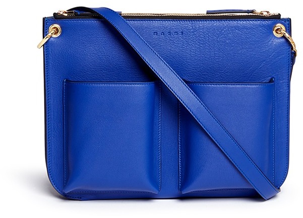 Marni Leather Shoulder Bag - Blue Crossbody Bags, Handbags - MAN202761