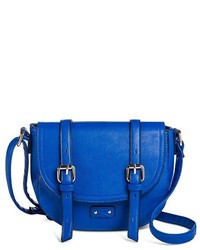 Cesca Faux Leather Saddle Crossbody With Two Buckles Detailing