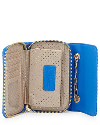 Neiman Marcus Faux Leather Tech Case Crossbody Bag Cobalt Blue