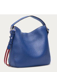 Bally Fiona Medium Blue Leather Shoulder Bag