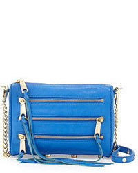 Rebecca Minkoff Five Zip Mini Crossbody Bag Bright Blue