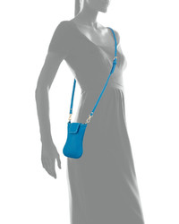 Neiman Marcus Juno Faux Leather Phone Crossbody Bag Cornflower