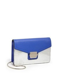 Milly Colby Mini Leather Crossbody Bag Blue