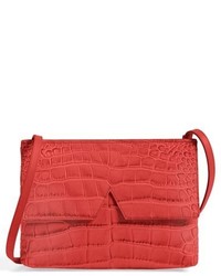 Vince Small Croc Embossed Leather Crossbody Bag