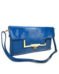 TheDapperTie Blue Crossbody Bag With Rose Gold Toned Hardware F61