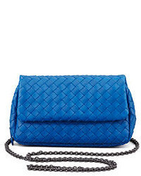 Bottega Veneta Woven Mini Crossbody Bag Blue