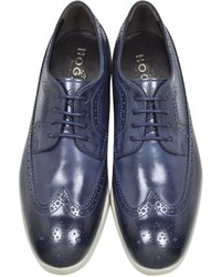 Hogan Dress X Restyling Dark Blue Leather Derby Shoe