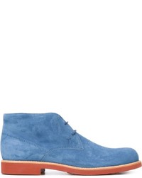 Blue Leather Desert Boots