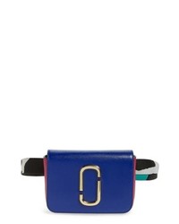 Blue Leather Fanny Pack