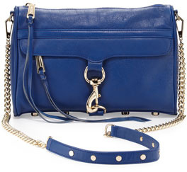 metallic blue handbag