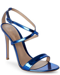 Gianvito Rossi Metallic Cobalt Strappy Sandals