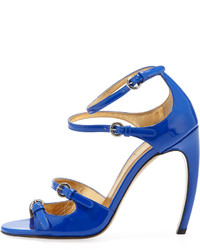 Walter Steiger Patent Leather Strappy Sandal Blue