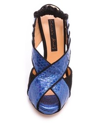 Chrissie Morris Tellier Holographic Python Sandals