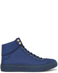 Jimmy Choo Argyle Textured Leather High Top Sneakers