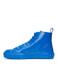 Valentino Garavani Blue Patent Vltn High Top Sneakers