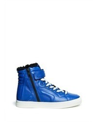 Nobrand Leather Shearling High Top Sneakers
