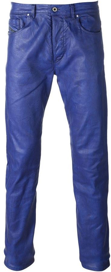 blue coated jeans