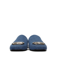 Balenciaga Blue Cosy Bb Loafers