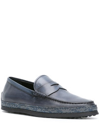 Tod's Raffia Sole Penny Loafers