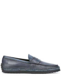 Tod's Raffia Sole Penny Loafers