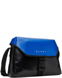 Marni Black Blue Textured Messenger Bag