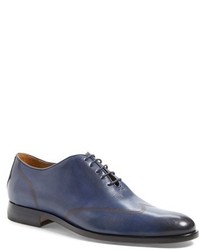 Blue Leather Oxford Shoes