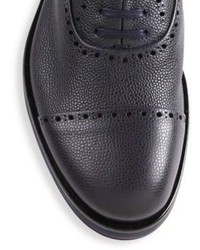 Giorgio Armani Brogue Pebbeled Leather Oxfords