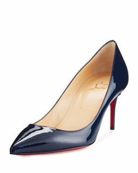 Christian Louboutin Decollete Patent 70mm Red Sole Pump Navy